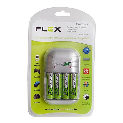 Carregador de Pilhas AA/AAA FLEX FXC03-4P