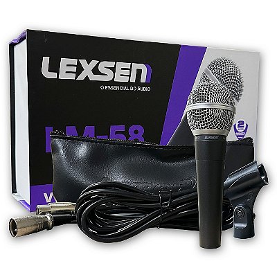 Microfone Cardióide Lexsen LM-58 com Bag e Cabo