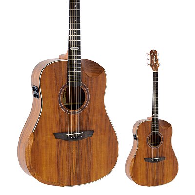 Violão Elétrico Aço Folk Semi Cutaway Strinberg SD301HCR KS Galaxy Koa Satin com Efeitos e Arm Rest