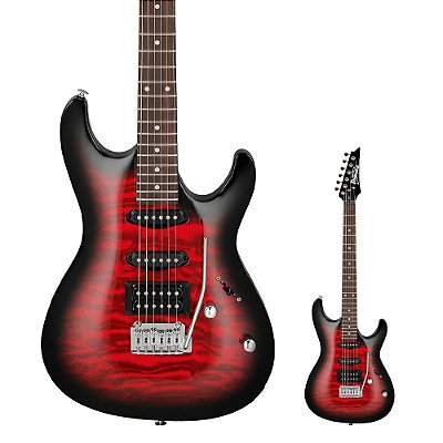 Guitarra Super Strato Ibanez SA GIO GSA60QA TRB Transparent Red Burst