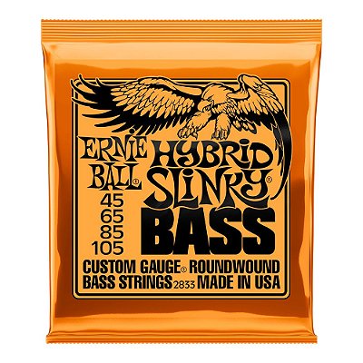 Encordoamento Híbrido Ernie Ball Baixo 4 Cordas 045 Hybrid Slinky #Progressivo