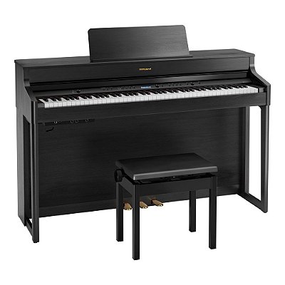 Piano Digital 88 Teclas Roland HP702-CH Charcoal Black com Suporte e Banco