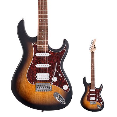 Guitarra Stratocaster HSS Cort G110 Open Pore Black Sunburst