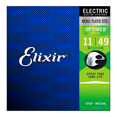 Encordoamento Elixir para Guitarra 011 Optiweb Medium #Progressivo