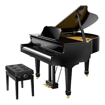 Piano De Cauda Digital 88 Teclas Roland GP609 Preto Com Banco