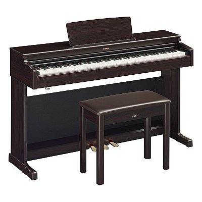 Piano Digital 88 Teclas Yamaha ARIUS YDP-165 Rosewood com Banco