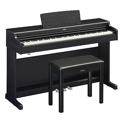 Piano Digital 88 Teclas Yamaha ARIUS YDP-165 Black com Banco