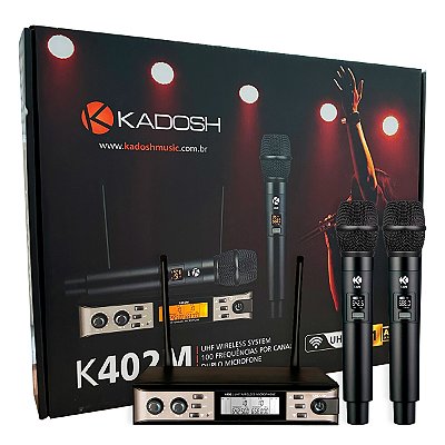 Microfone Sem Fio Duplo Kadosh K402M