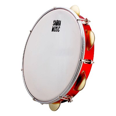 Pandeiro 10" Garras Duplas Pele Leitosa PHX Samba Music PD10 LE Vermelho