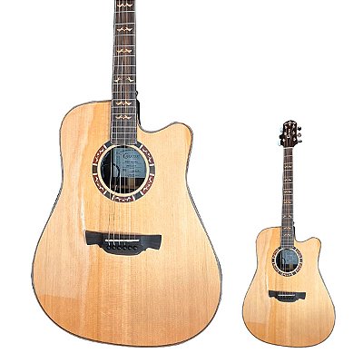 Violão Elétrico Folk Aço Tampo Sólido Crafter D-18CE Pro