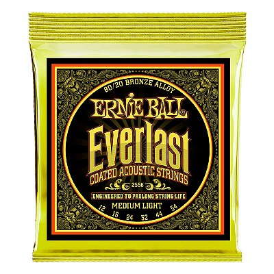Encordoamento Coated Ernie Ball Everlast Violão Aço 012 - 054 80/20 Bronze #Progressivo