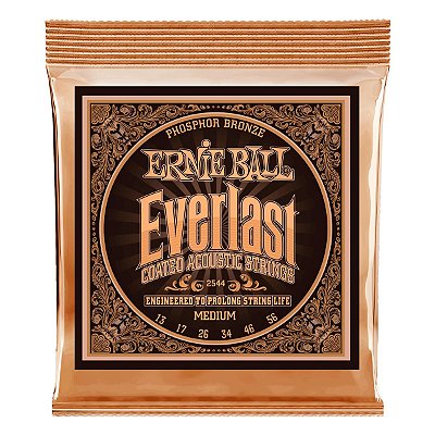 Encordoamento Coated Ernie Ball Everlast Violão Aço 013 - 056 Fósforo Bronze #Progressivo