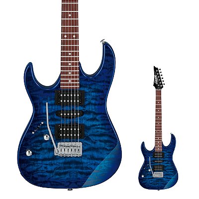 Guitarra Canhoto Super Strato HSH Ibanez GRX70QAL TBB Transparent Blue Burst