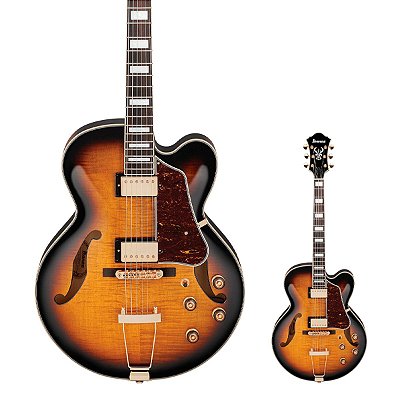 Guitarra Semi Acústica Tampo Flamed Maple Ibanez AF95FM AYS Antique Yellow Sunburst