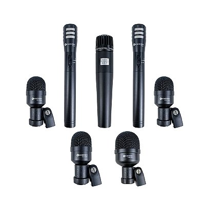 Kit Microfones para Bateria 7 Peças Kadosh K7 Slim com Case