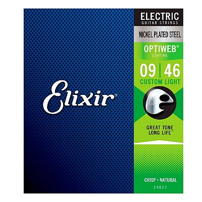 Encordoamento Elixir Guitarra .009 Optiweb Custom Light