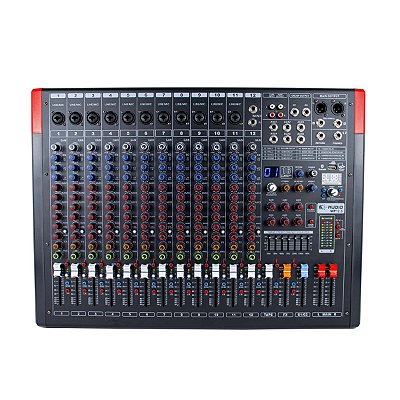Mesa de Som 12 Canais 6 Auxiliares Kadosh K-Audio MP 12.6