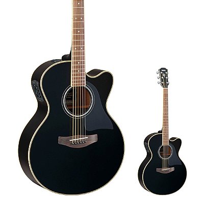 Violão Elétrico Aço Jumbo Tampo Sólido Yamaha CPX700II BL Black