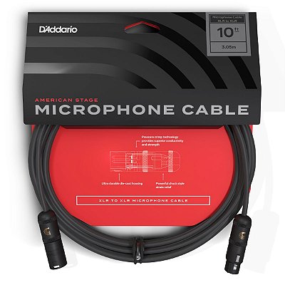 Cabo Microfone XLR/XLR 3.05 metros D’Addario American Stage