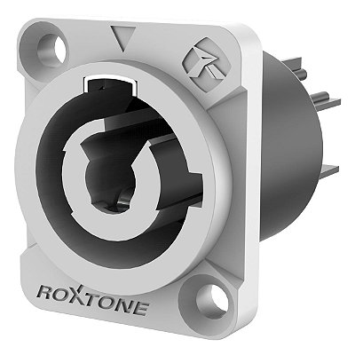 Conector Powercon de Painel Roxtone RAC3MPO Cinza