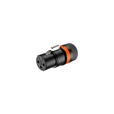 Conector XLR Fêmea de Linha Giratório Low Profile Roxtone LX3F