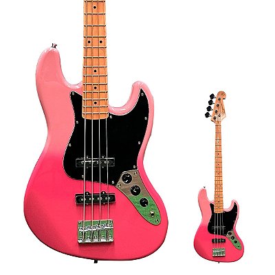 Baixo 4 Cordas Jazz Bass SX SBM1 PT Pink Twilight com Bag
