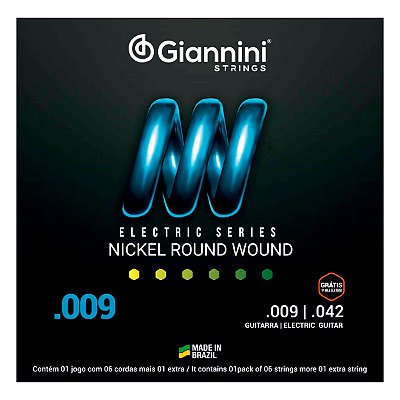 Encordoamento Giannini .009 para Guitarra GEEGST9