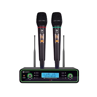 Microfone Sem Fio Duplo Recarregável Kadosh K422M-REC