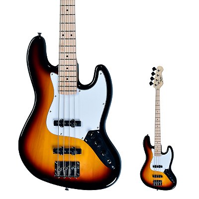 Baixo 4 Cordas Jazz Bass Shelter SHJB75 PRO 3 Tone Sunburst