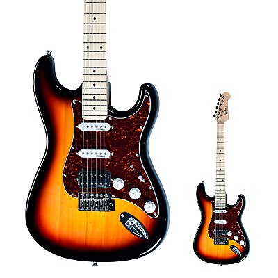 Guitarra Strato HSS Basswood Shelter SSW 3 Tone Sunburst