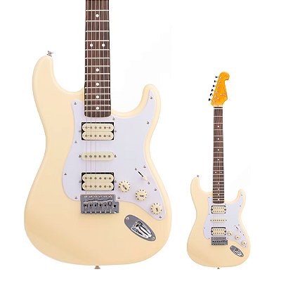 Guitarra Strato HSH SX SST62+HSH Vintage White com Bag