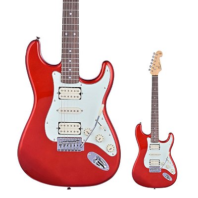 Guitarra Strato HSH SX SST62+HSH Candy Apple Red com Bag