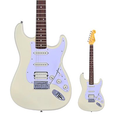 Guitarra Strato HSS SX SST62+HSS Vintage White com Bag