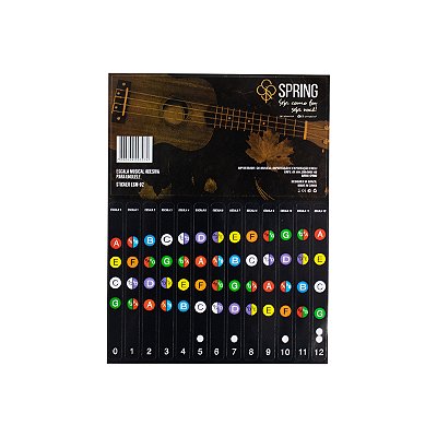 Cartela de Adesivos para Escala de Ukulele Spring ESM-02