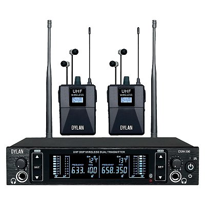 Sistema de Monitoração Sem Fio Duplo In Ear Dylan DSM-3000