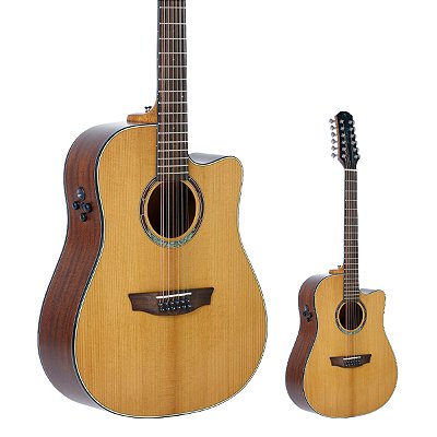 Violão 12 Cordas Elétrico Aço Tampo Maciço Strinberg DD3SC RT NS 12 com Capa