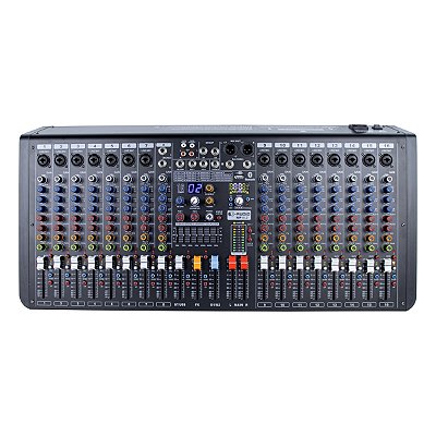 Mesa de Som 16 Canais 2 Auxiliares K-Audio MP 16.2 1ª Geração