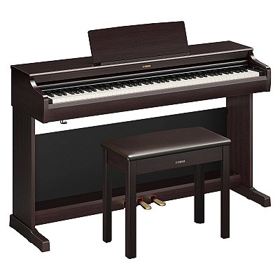 Piano Digital 88 Teclas Yamaha ARIUS YDP-166R Rosewood com Banco