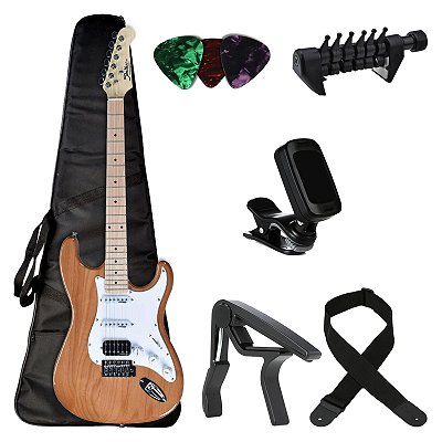 Kit Guitarra Strato Shelter SSW ALDER PRO NA com Acessórios - Kit Start