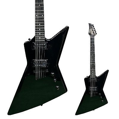 Guitarra Explorer Strinberg EXS480 OB Onyx Black com Capa