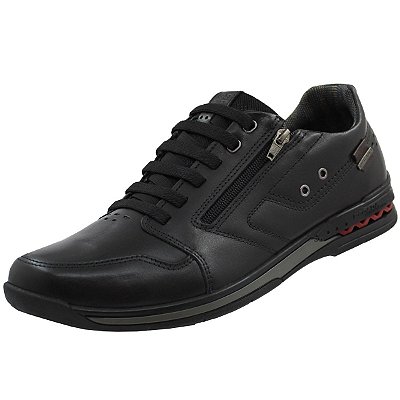 Sapatenis Pegada Masculino em Couro - Preto/Washed Bordo
