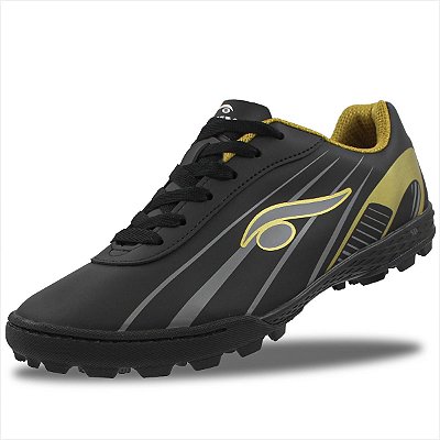 Chuteira Society D'six Adulto - Preto/Ouro