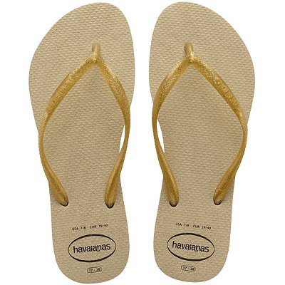 Chinelo Havaianas Slim Gloss Feminino - Areia