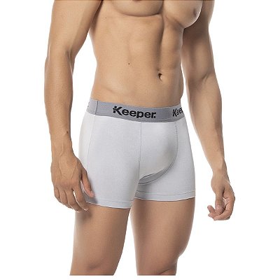 Cueca Boxer Keeper Microfibra Masculina - Cinza Prata