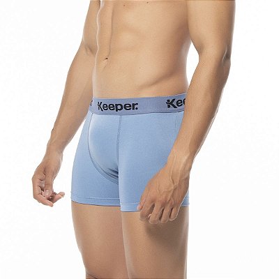 Cueca Boxer Keeper Microfibra Masculina - Azul Jeans Claro