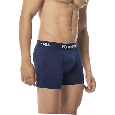 Cueca Boxer Keeper Microfibra Masculina - Azul Marinho
