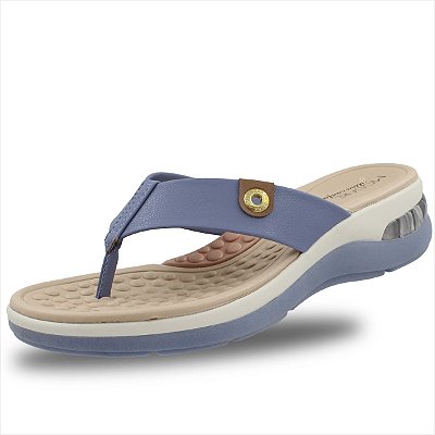 Tamanco Modare Ultraconforto Com Gel Tech Feminino - Jeans/Camel