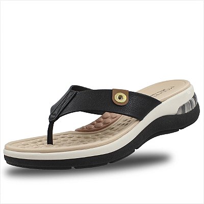 Tamanco Modare Ultraconforto Com Gel Tech Feminino - Preto/Camel