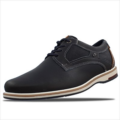 Sapato Pegada Em Couro Masculino - Blue/Pull Up Conhaque