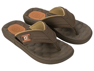 Chinelo Cartago Egeu III Dedo AD Ref:12287 - Marrom/Caramelo/Marrom
